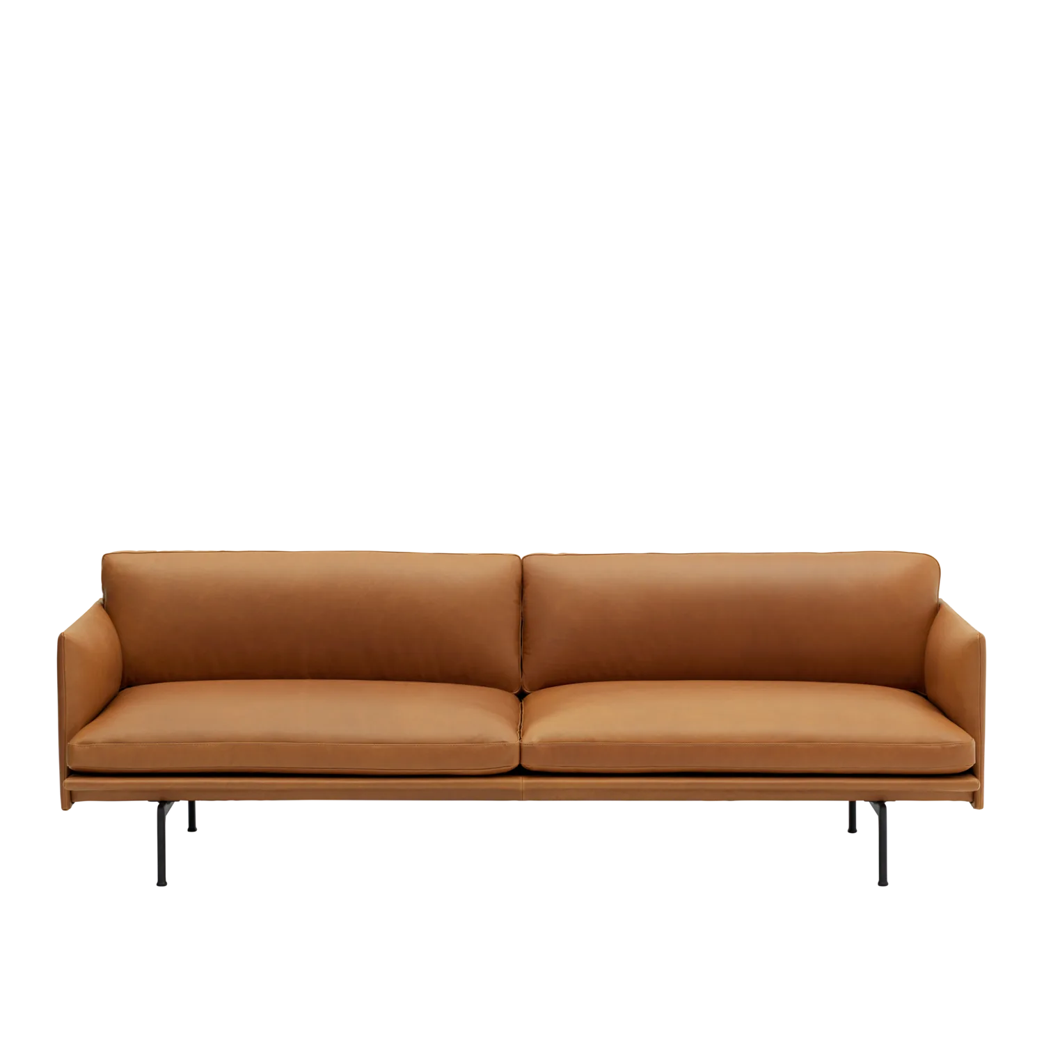 2198 outline sofa 3 seater cognac refine leather packshot 205828165840